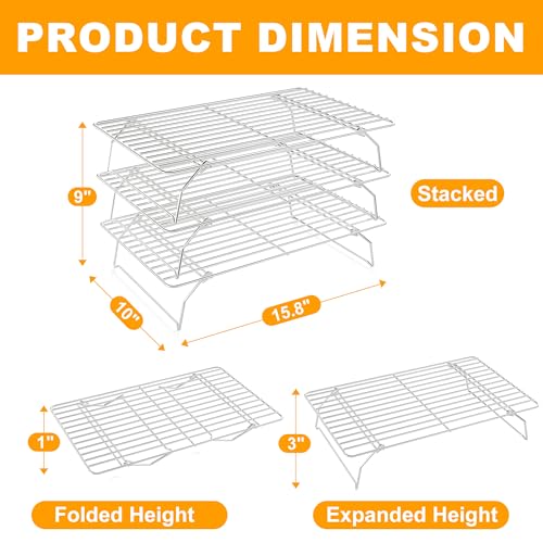 3 Tier Stackable Cooling Rack for Batch Cooling Cookie