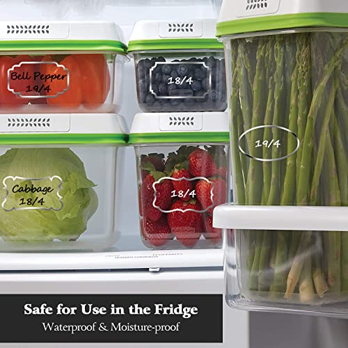 Kitchen Pantry Food Containers Clear Labels with Silver Border