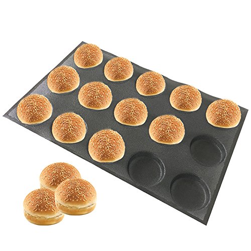 Silicone Hamburger Bread Forms Round Shape Bread Tray Silicone Perforated Silicone Bakery Molds Crusty Bread Bakeware