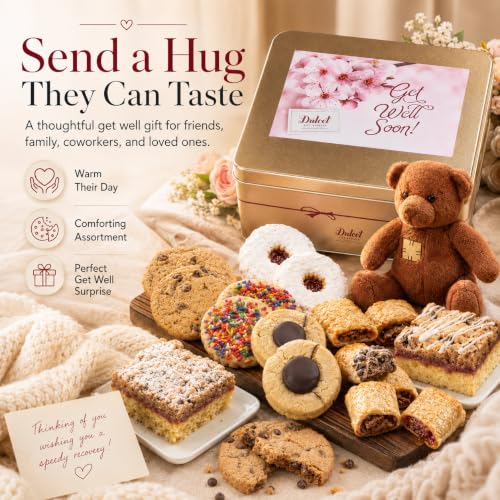 Dulcet Get Well Gift Basket Filled With A Variety of Baked Treats