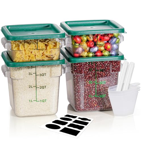 2QT&4QT NSF Food Storage Containers with Lids (4 Count)