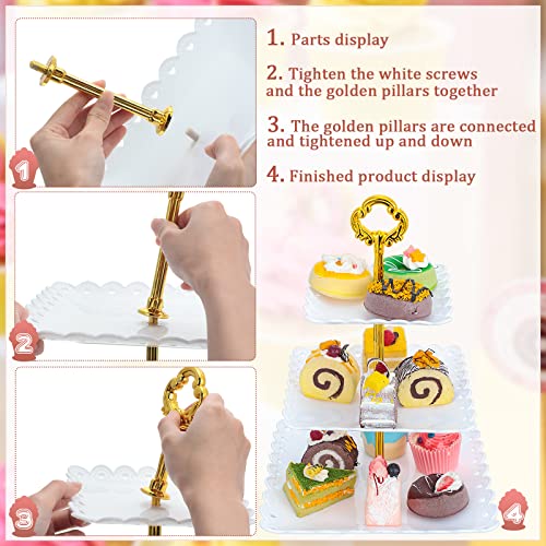 6 Sets of 3 Tier Tea Party Cupcake Stand (18 Count)