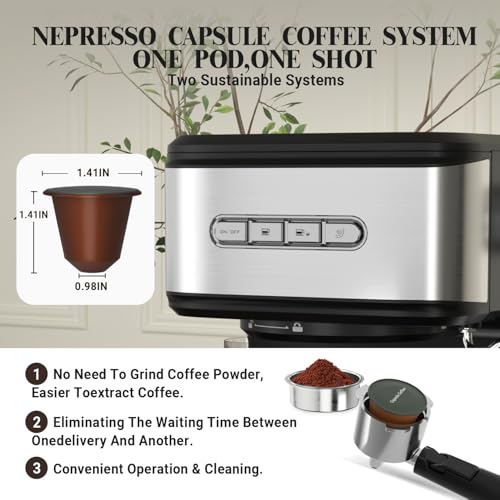 20 Bar Espresso Machine with Milk Frother Steam