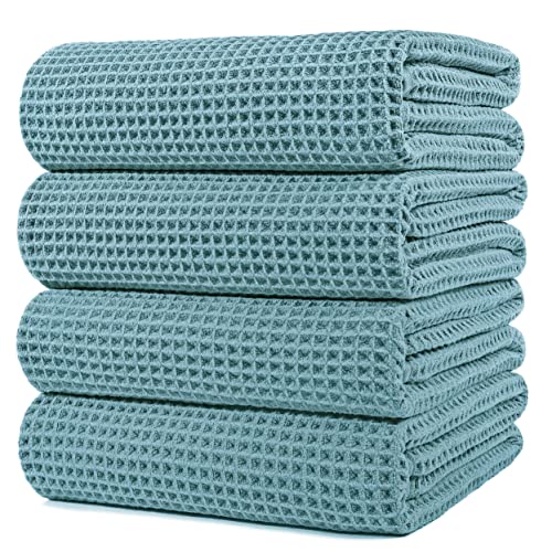 430 GSM Poly Blend Microfiber Quick Dry Waffle Bath Towel (4 Count)