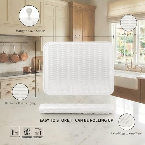 Silicone Dish Drying Mat for Multiple Usage