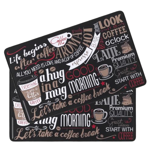 Coffee Mat 2 Pack 12x19 Inch Absorbent Non (2 Count)