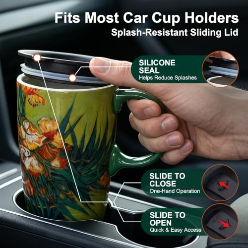 17oz Ceramic Coffee Mug with Lid