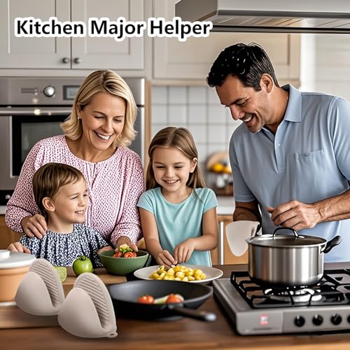 Silicone Oven Mitts Heat Resistant 3 Pair Mini Pot Pinch Grip (6 Count)
