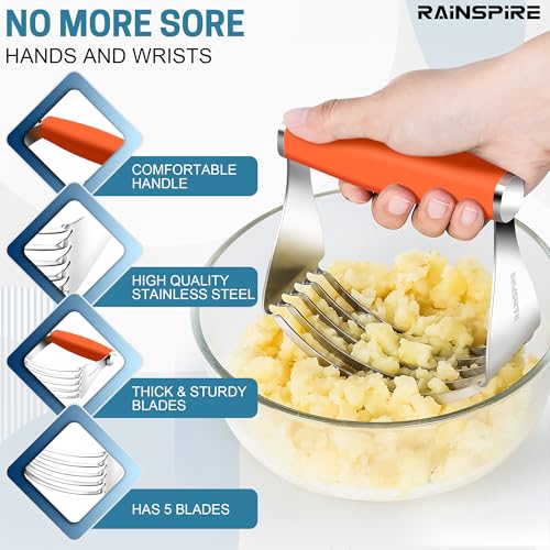 Large Pastry Cutter For Baking Durable Pastry Blender Dough Cutter Orange