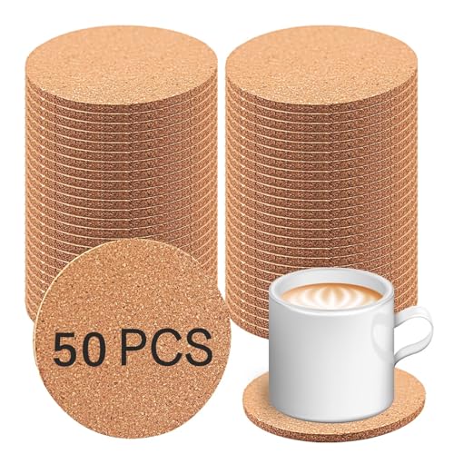 50 pcs Cork Coasters for Drinks (50 Count)