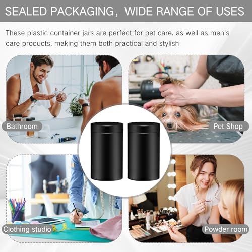 4 Pcs Plastic Jars Wide Mouth with Lids (4 Count)