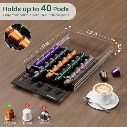 Acrylic Coffee Pod Holder for Nespresso OriginalLine Capsules