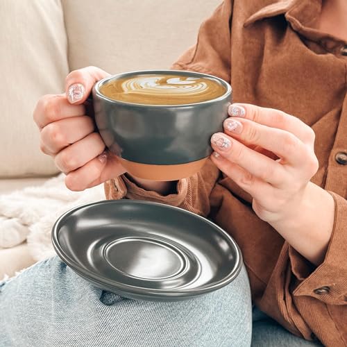 Mora Ceramic Latte Art Mug With Saucer