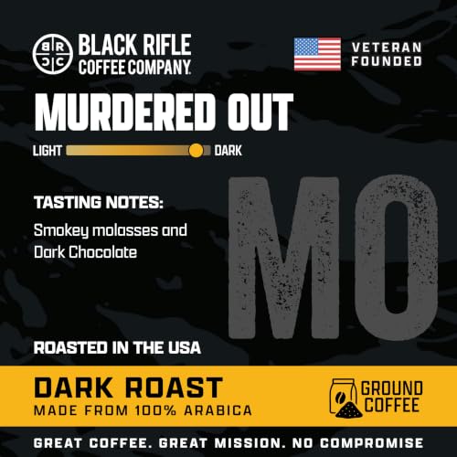 Black Rifle Coffee Dark Roast Ground Coffee Murdered Out 12 oz (12 Ounce)
