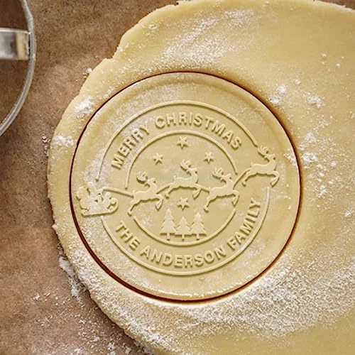 2026 Personalized Christmas Cookie Stamp Custom Merry Christmas Cookies with Your Family's Last Name Great for Baking and Holiday Decorating Ideal Gift for Bakers