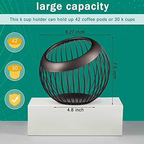 2 Pieces Coffee Pods Holder K Pods Holder Large Capacity Coffee Pod Baskets Stainless Steel Cup Organizer Sturdy for Espresso Capsule Pot Storage Metal Wire Fruit Bowl Snack Storage (2 Count)