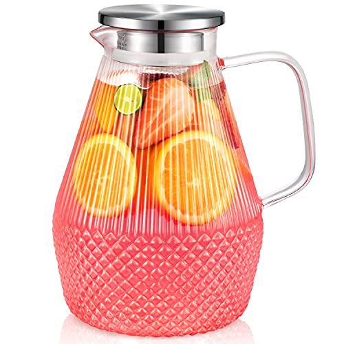 Glass Pitcher with Lid and Spout
