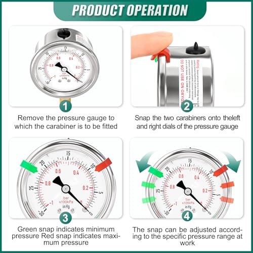 30inHG~0Psi Stainless Steel Liquid Filled Pressure Gauge