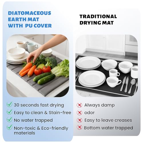 Large Stone Dish Drying Mat for Kitchen Counter