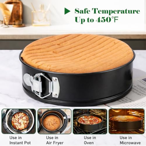8 Inch Non stick Springform Pan with 50 Pcs Parchment Paper Cheesecake Pan with Removable Bottom Baking Mold Round Leakproof