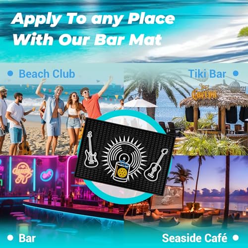 Neon Tiki Black Bar Mat 18 x 12 Inch