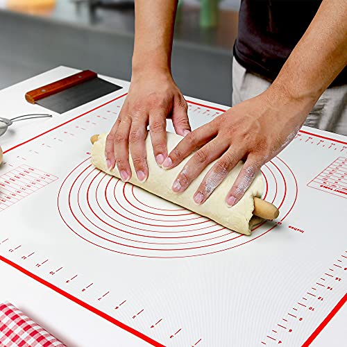 Silicone Pastry Baking Mat with Measurements Extra a Brush and a Dough Scraper