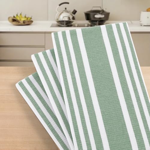 Premium Cotton Stripe Kitchen Towels 6 Pack (6 Count)