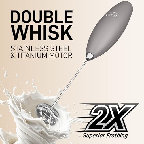 Powerful Milk Frother Wand With Duracell Batteries