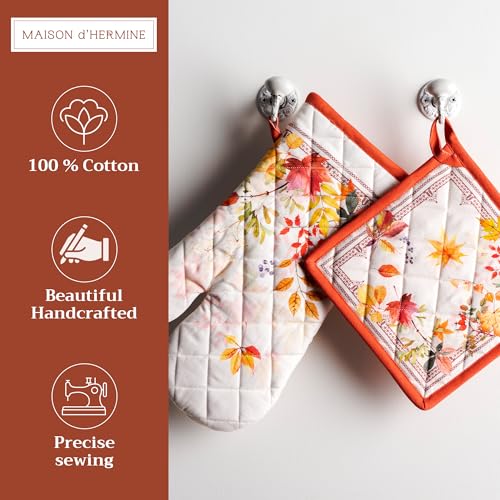 100% Cotton Oven Mitt & Pot Holder Set