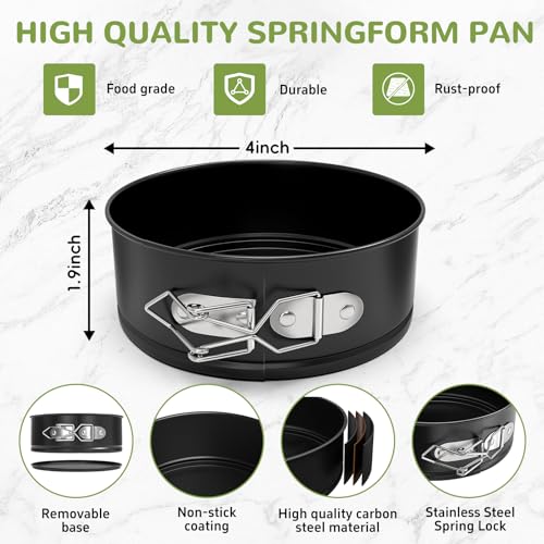 4 Inch Mini Springform Pan for Mini Cheesecake Pizza