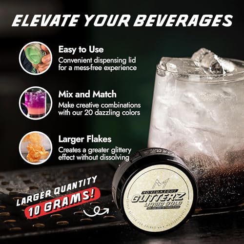 Liquid Gold Edible Glitter for Drinks & Cakes