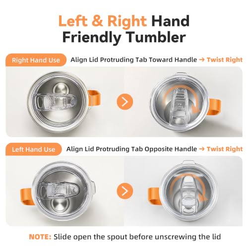30 oz Stainless Steel Tumblers Bulk with Handle and Lid (4 Count)