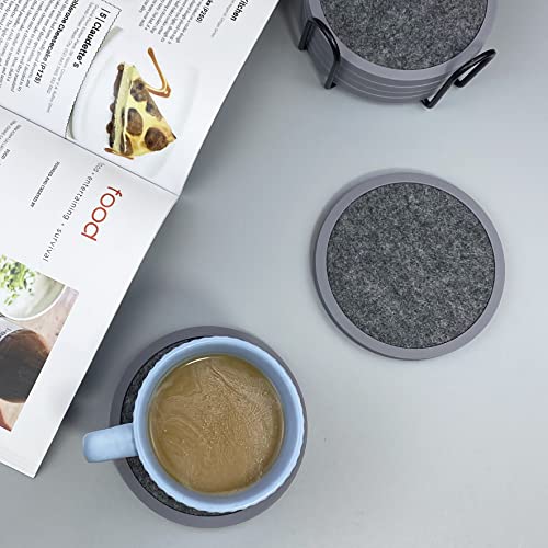 Absorbent Coasters for Drinks with Holder (7 Count)