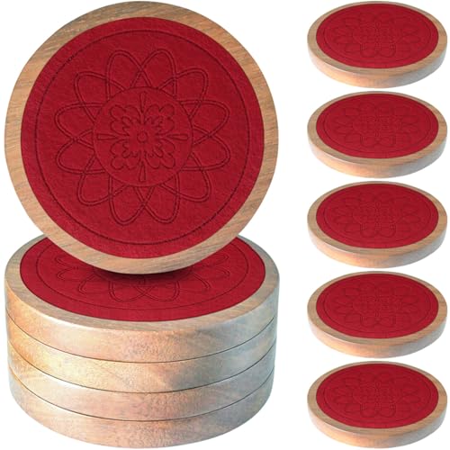 5 Pack Wood Coasters for Drinks