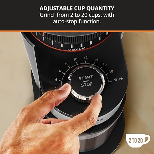 Flat Burr Coffee Grinder 18 Settings 2