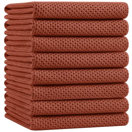 100% Cotton Oversized Waffle Weave Kitchen Towels 8 (8 Count)