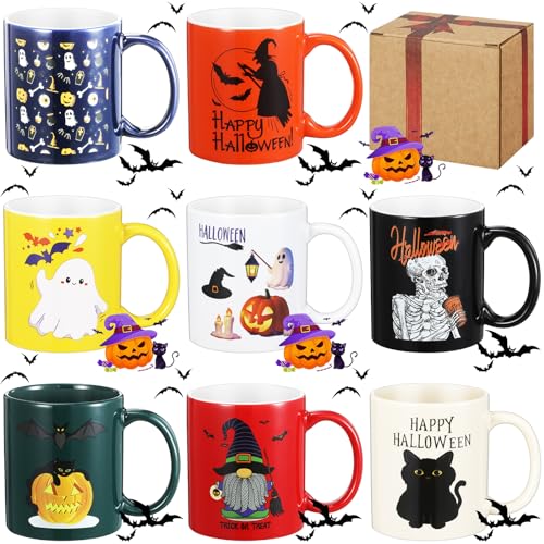 8 Pcs Ceramic Coffee Mugs 12 Oz Handle