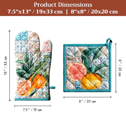 100% Cotton Oven Mitt & Pot Holder Set (2 Count)