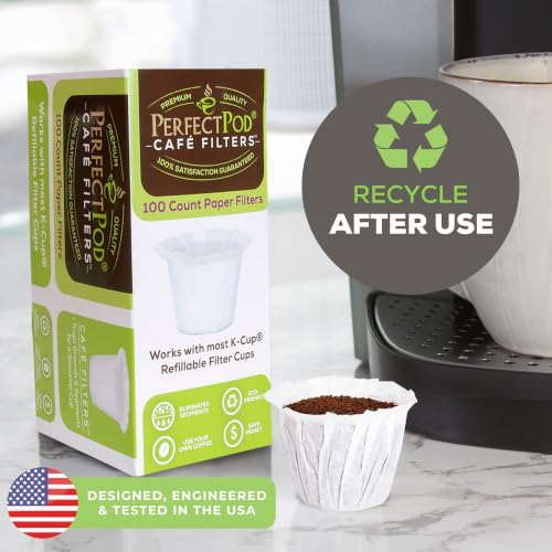 Café Filters Paper Liners for Reusable K (500 Count)