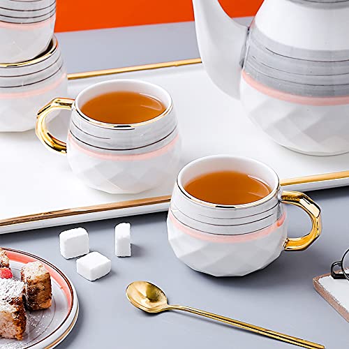 8 Piece Tea Sets for Adults with Teapot Porcelain Tea Sets Ceramic Coffee Tea Gift Sets