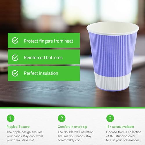 12 oz Purple Paper Light Coffee Cup (500 Count)