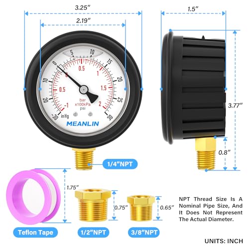 30inHG~30Psi Stainless Steel 1