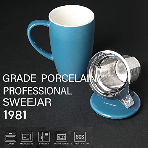 Sweejar Porcelain Tea Infuser Mug with Lid