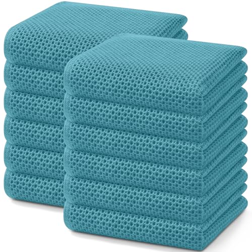 100% Cotton Waffle Weave Kitchen Dish Towels 12 (12 Count)