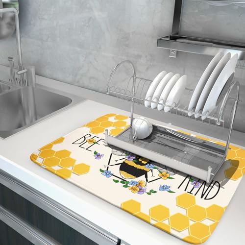 Bee Kind Dish Drying Mat