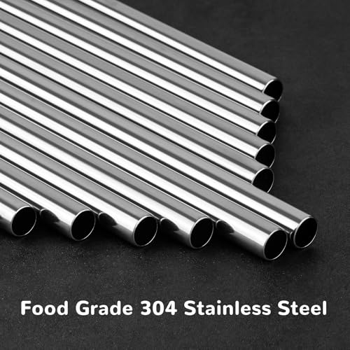 6PCS Stainless Steel Straws with Silicone Tip Fit for Stanley Cup (6 Count)
