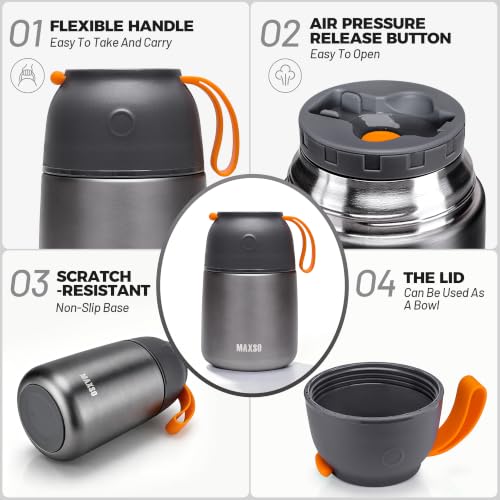 Insulated Thermo Food Jar for Hot & Cold Food for Kids Adult (2 Count)