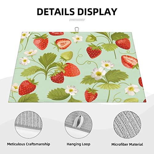 Large Dish Drying Mats For Kitchen Counter Microfiber Kitchen Drying Mat XL Draining Pad Absorbent Quick Drying Dish Mat 18x24 Inch