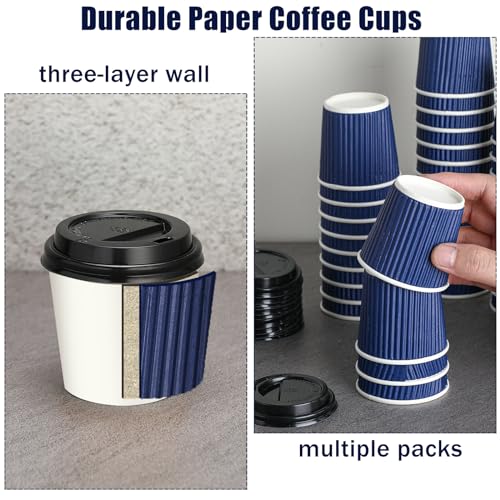 100 Set 4oz Disposable Espresso Coffee Cups with Lids