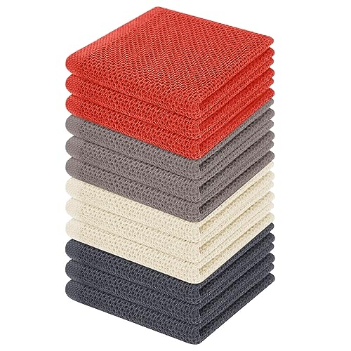 100% Cotton Waffle Weave Kitchen Dish Cloths 12 (12 Count)